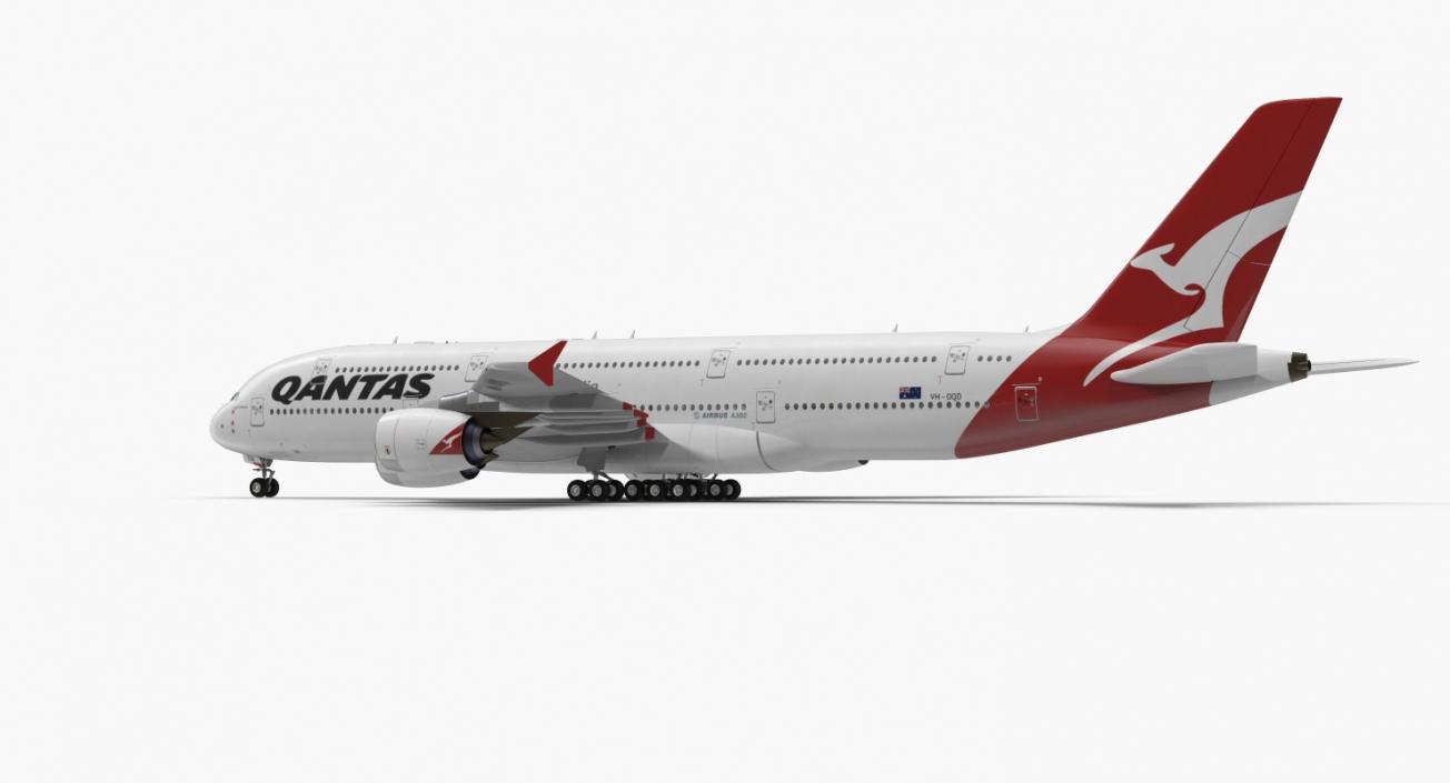 3D Airbus A380-1000 Qantas model